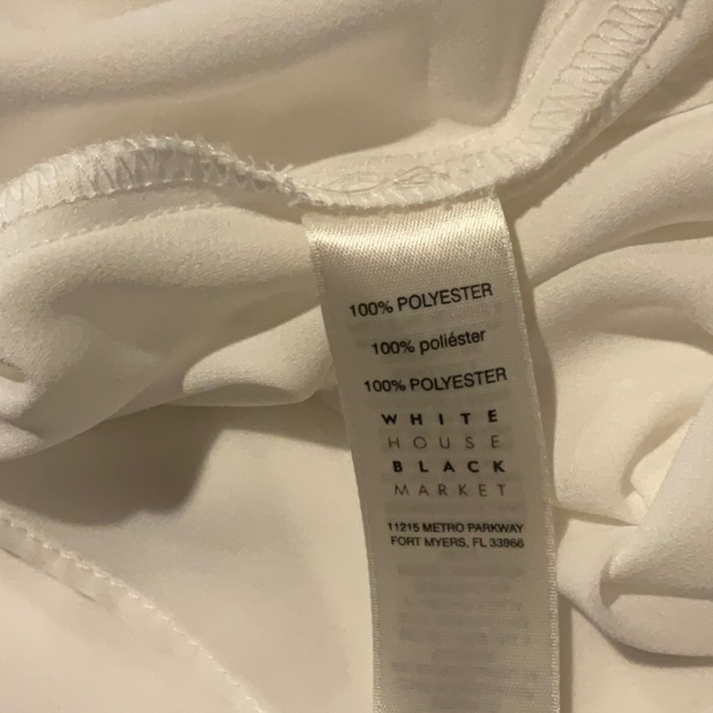 WHITE House Black Market Lace Trimmed Top - Picture 6 of 6